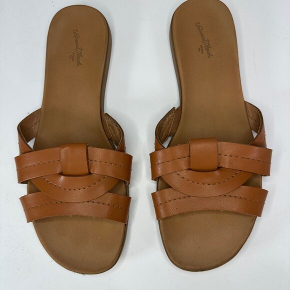 Universal Thread Cognac Kenzie Slide Sandals 7.5Wide - Picture 2 of 4